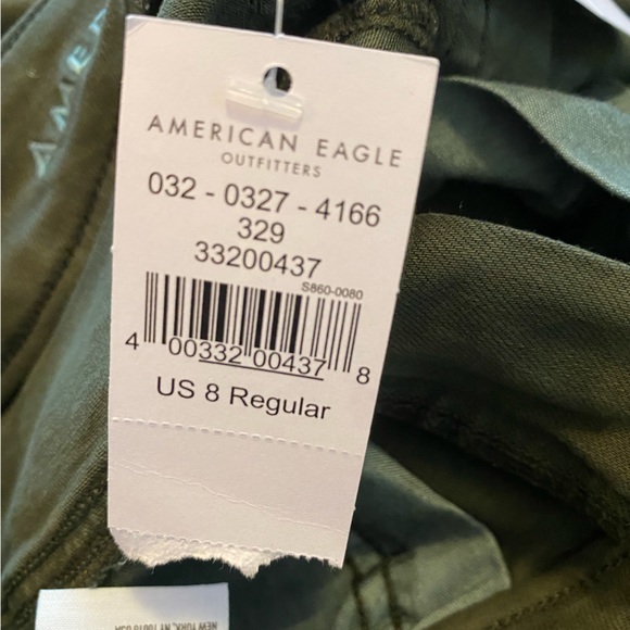 American Eagle Outfitters AEO Camo Green Ripped Stretch High Waisted Jeans - Picture 7 of 10